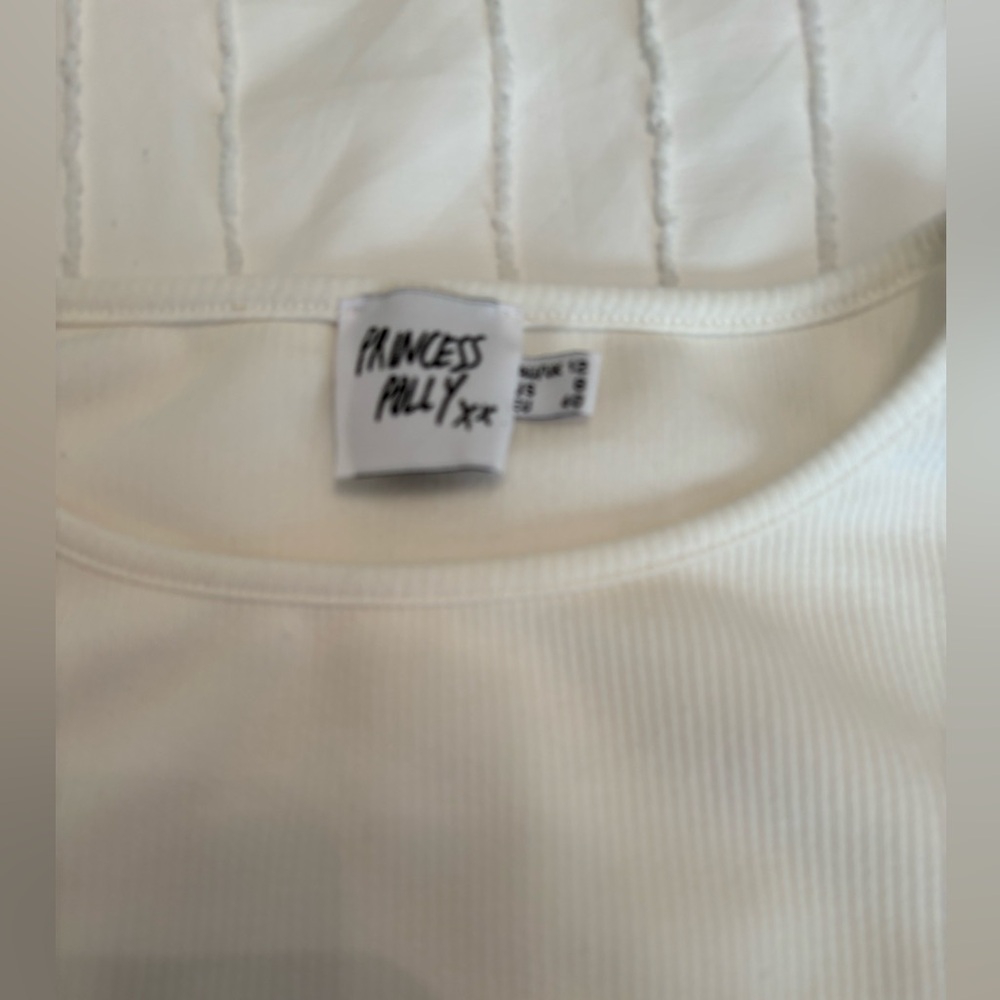 Princess Polly white cropped tank size 8 - Picture 2 of 2